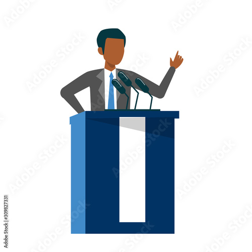 African american candidate for president standing in the suit
