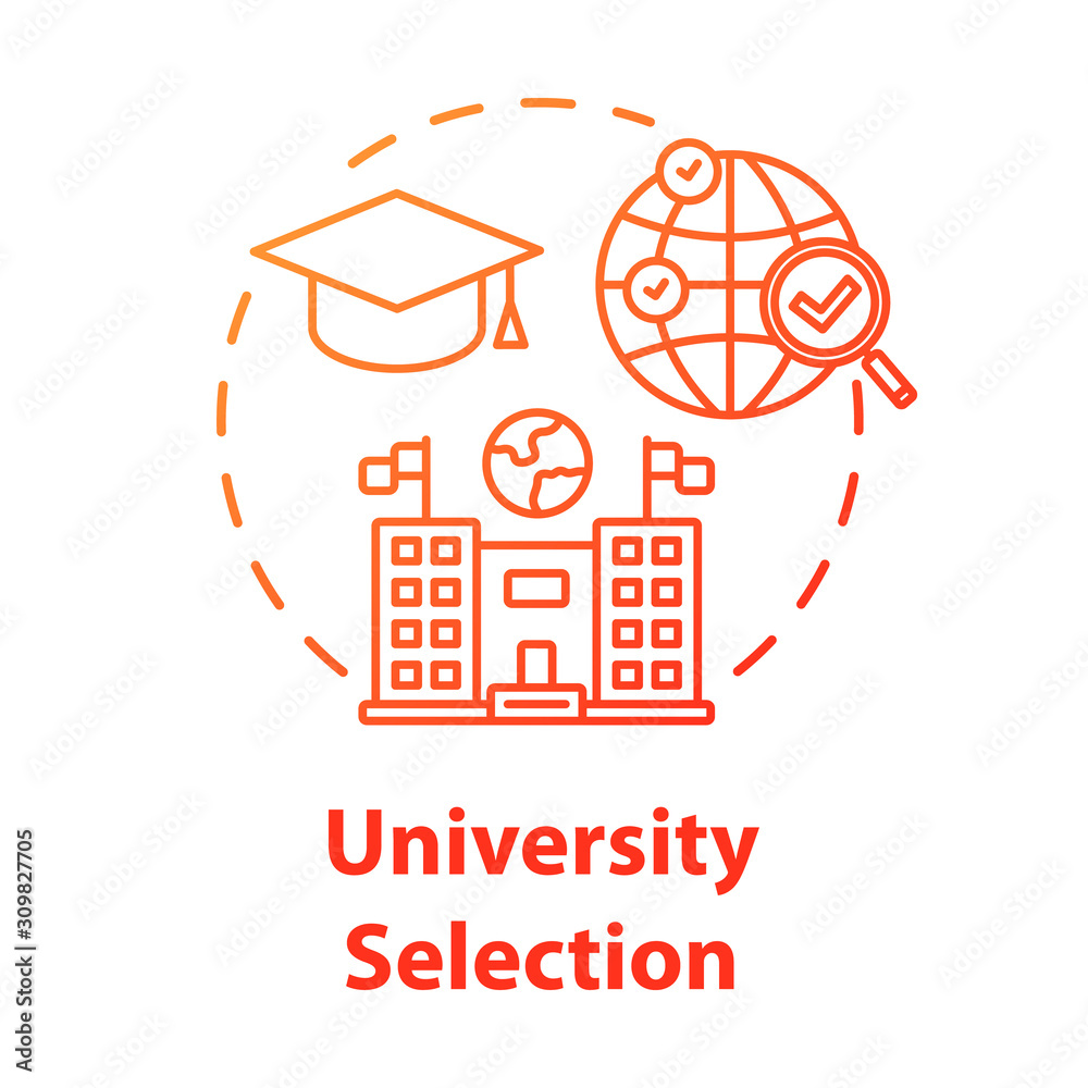 Study Selection Process Icon University selection concept icon. Choose college. Higher education ...