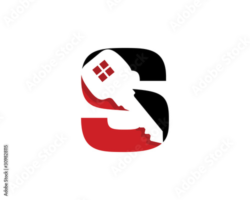 Letter S With Key Logo Vector 001 photo