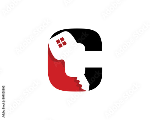 Letter C With Key Logo Vector 001