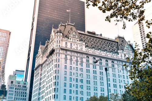 Grand Army Plaza Buildings. Hotels, apartments and offices at sunset. New York City. United States. photo