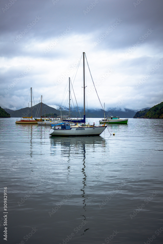 Picton Harbor Yachts on a Cloudy Day