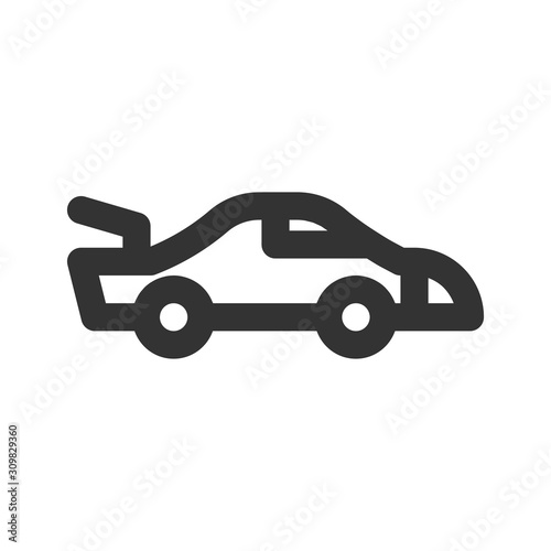 Icon sport car in outline style. vector illustration and editable stroke. Isolated on white background.