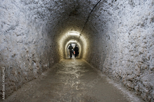 Inner view of Turda Salt Mine, wellknown landmark in Transylvania, Romania, Europe