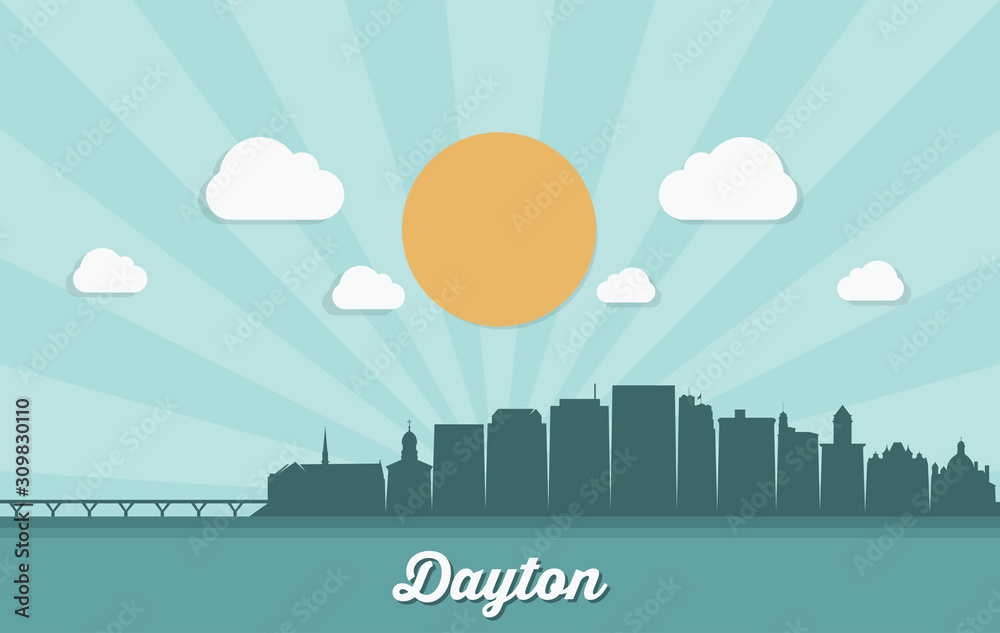 Dayton skyline - Ohio, United States of America, USA - vector illustration