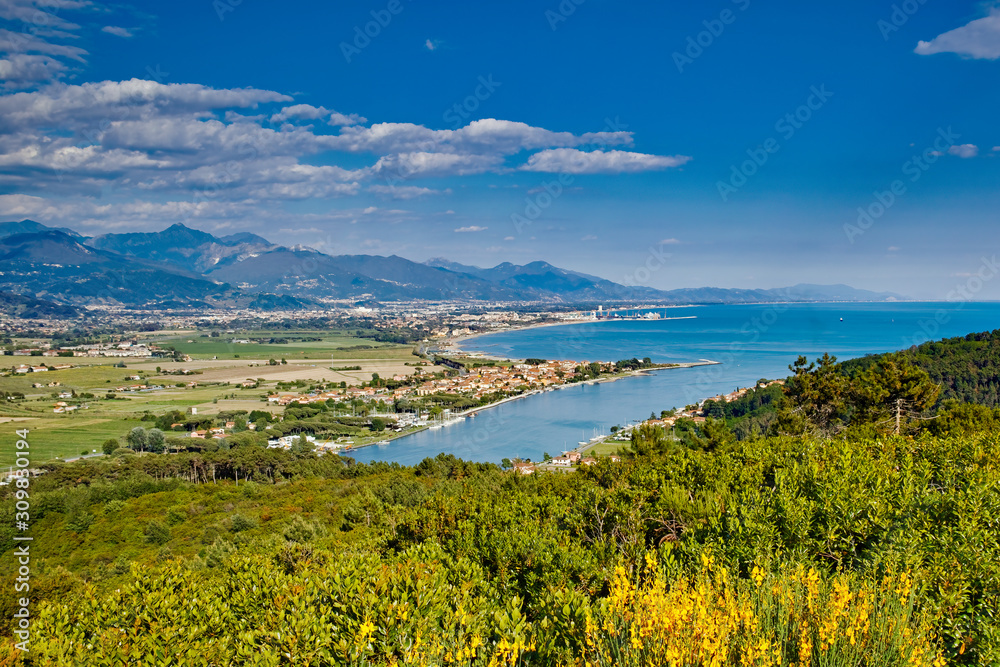 Mouth of the Magra river Liguria Italy