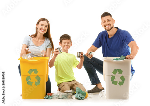 Family with containers for ...