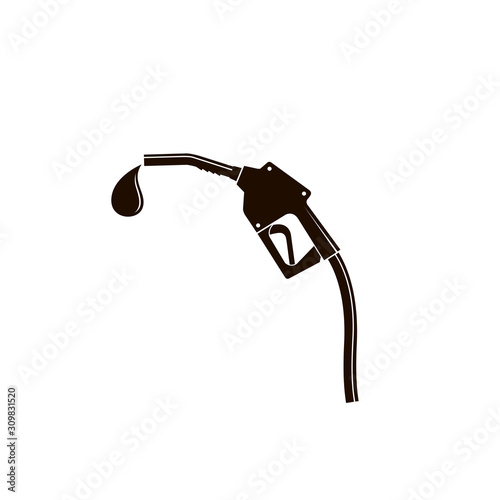 gasoline fuel pump nozzle poster isolated on white background