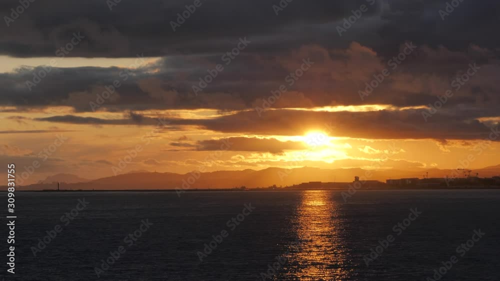 Beautiful seascape at sunset. Static Beautiful seascape at sunset. Static