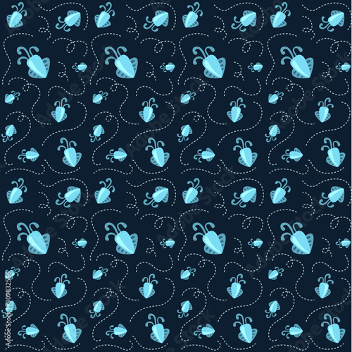vector cute cartoon squid pattern