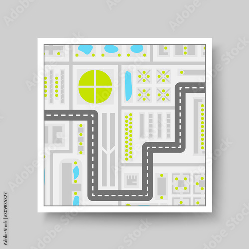 City map icon flat concept