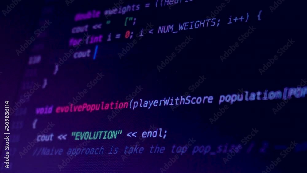 Developer writing a code and coding some application or website