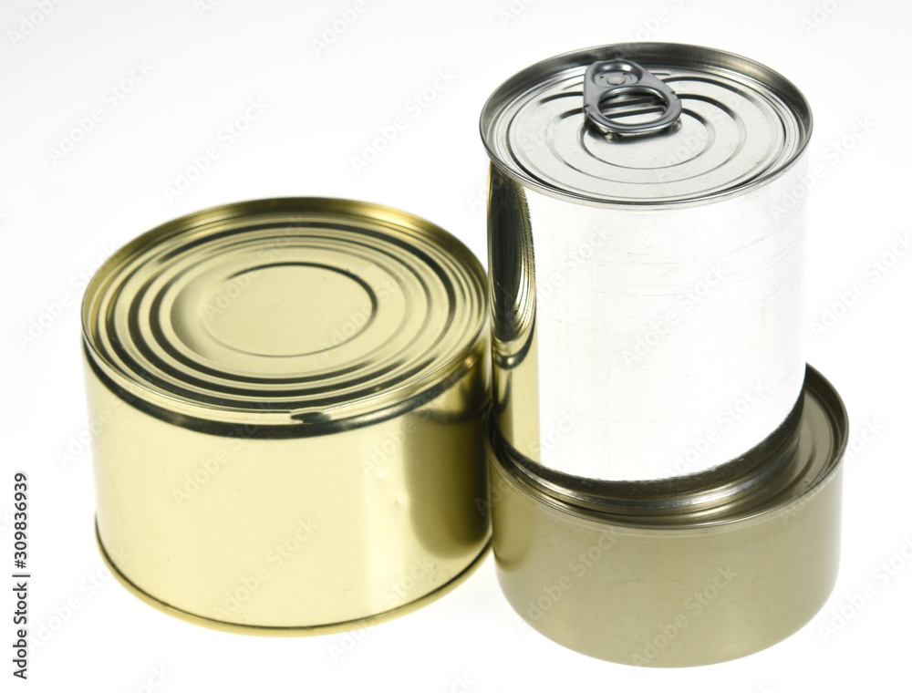 tin cans isolated on white background tin cans isolated on white background