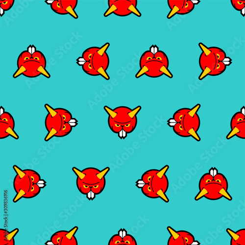 Angry hamster pattern seamless. Crazy rodent background . Devil Mad animal. Vector illustration