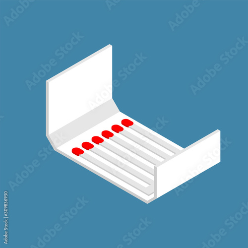 Cardboard matches box isolated. matchstick vector illustration