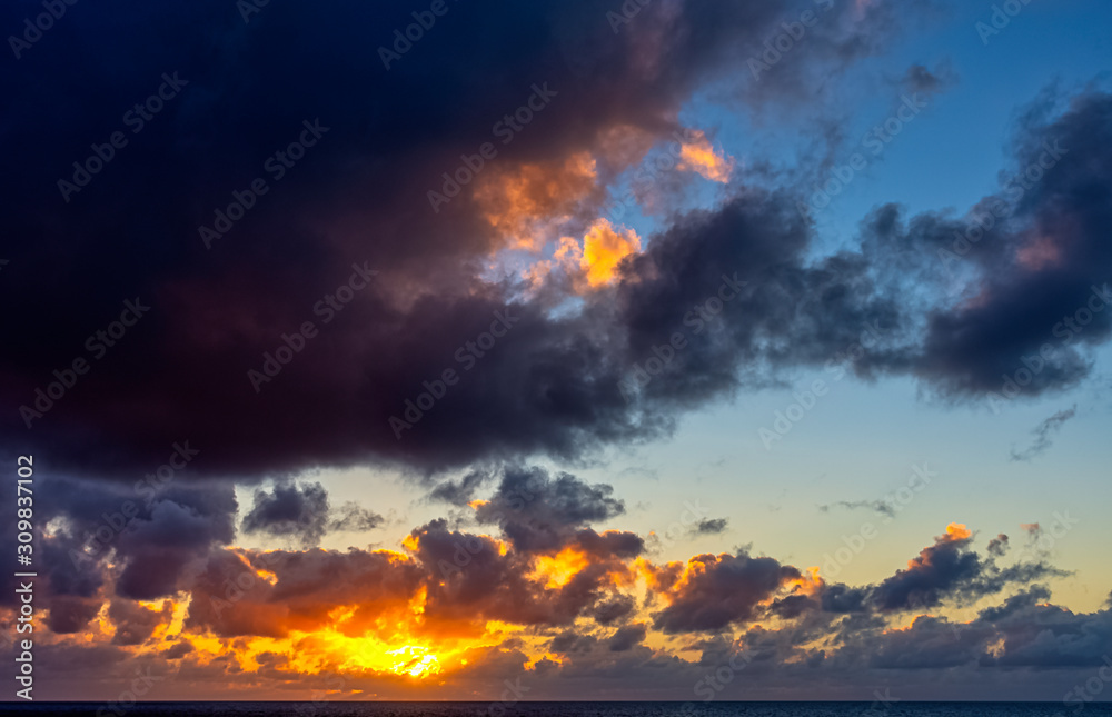 Sunrise over Atlantic Ocean - Los Cocoteros, Lanzarote, Canary Islands, Spain