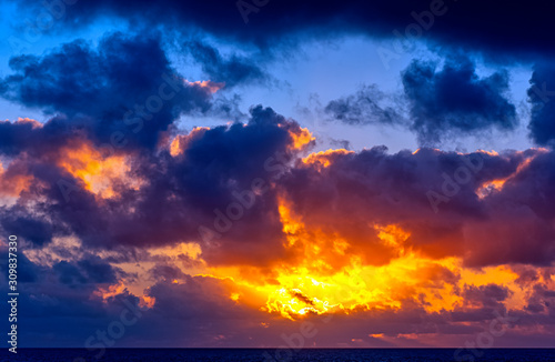Sunrise over Atlantic Ocean - Los Cocoteros  Lanzarote  Canary Islands  Spain