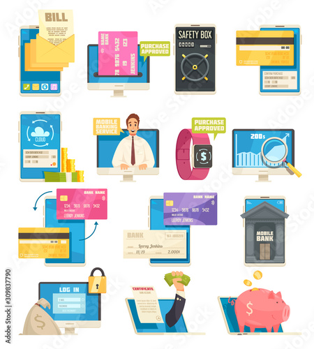 Online Banking Icons Set 