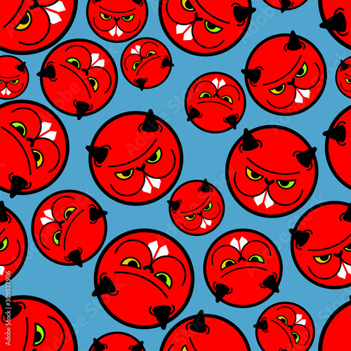 Angry hamster pattern seamless. Crazy rodent background . Devil Mad animal. Vector illustration