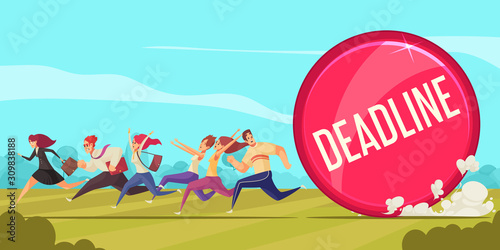 Deadline Cartoon Composition