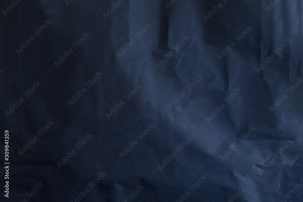 background crumpled dark kraft paper blue color
