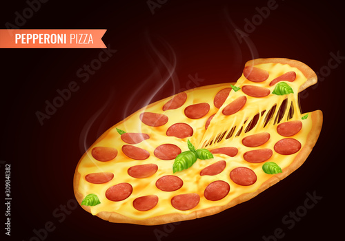 Pizza Hot Realistic Composition