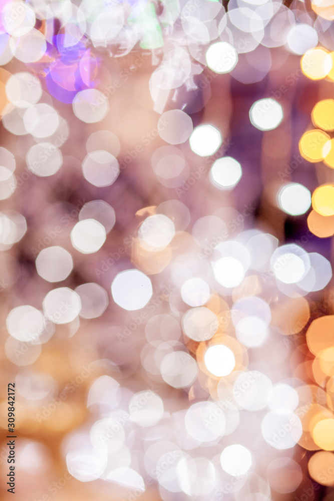 Obraz premium Festive blur background. Abstract twinkled bright background with bokeh defocused golden lights
