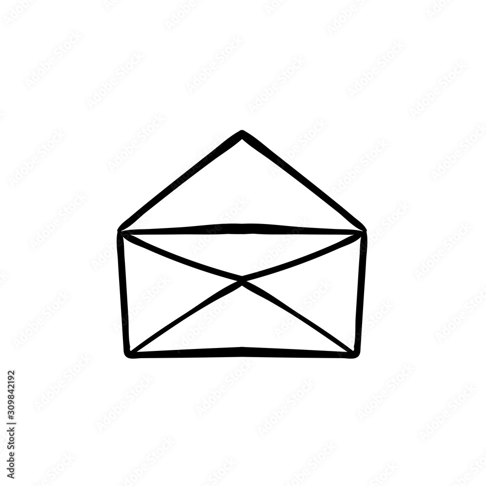 Illustration of envelope on white background. Illustration of envelope on white background.