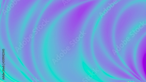 Holographic gradient stripes and rays background. Pastel shiny lines texture in blue and ultraviolet. Psychedelic neon strokes fluorescent surface