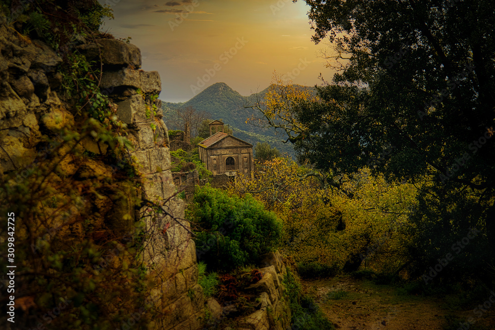 The abandoned town of Africo, lost in the mountains of the Aspromonte National Park.