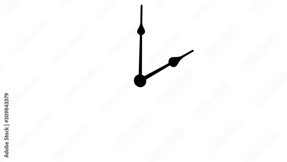 Animated clock hands rotating in seamless loop. Png file with alpha channel for easy background replacement.