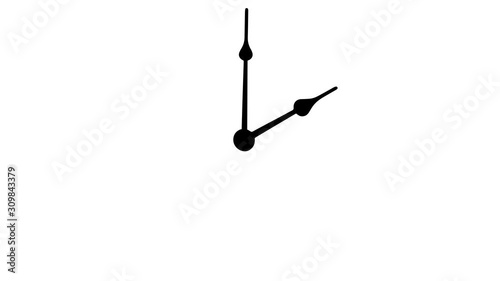 Animated clock hands rotating in seamless loop. Png file with alpha channel for easy background replacement.