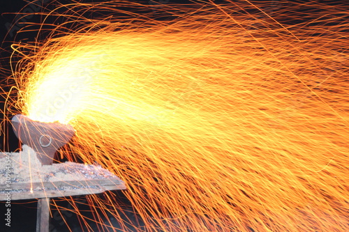 Fire streaks while making Spicy Hot Corn in Marina Beach photo