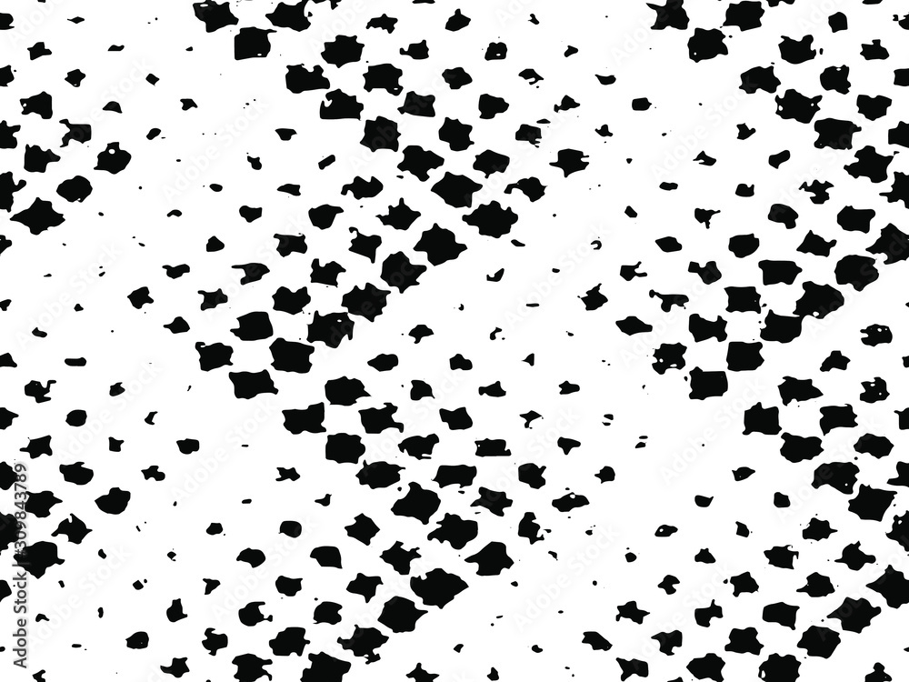Full Seamless Abstract Halftone Texture Pattern. Monochrome Vector. Black and White Dress Fabric Print. Design for Textile and Home Decoration. 