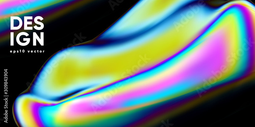 Abstract background with thin film interference. Glossy shape 3d render. Eps10 vector.