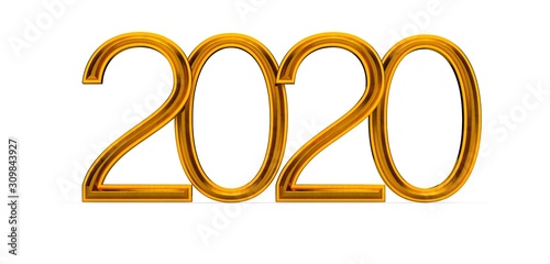 2020 New Year isolated on B...