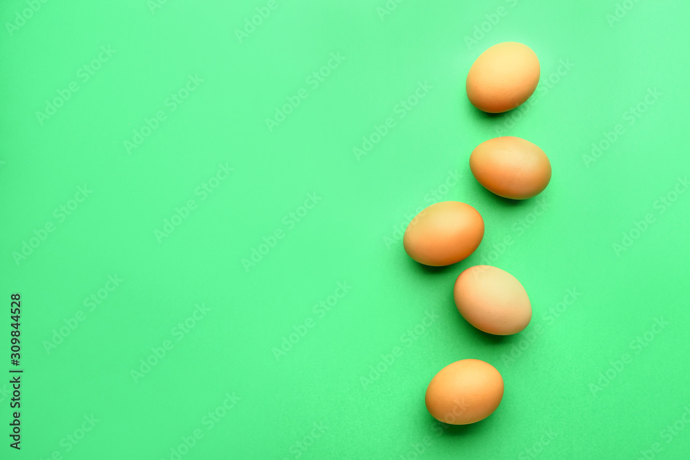 Fresh eggs on color background Fresh eggs on color background