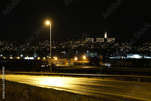 Nighttime lights in Stavanger Norway