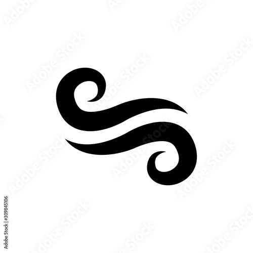 Wind icon, logo isolated on white background