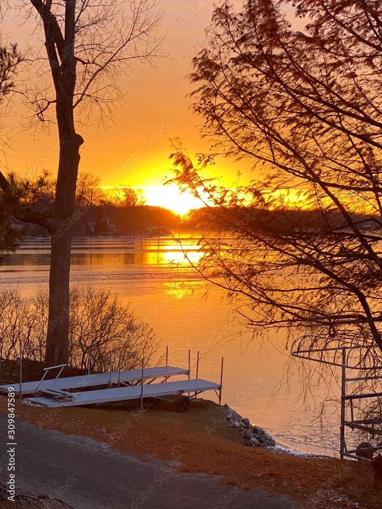 Winter Sunrise on Lake Lansing in Haslett, Mi Winter Sunrise on Lake Lansing in Haslett, Mi