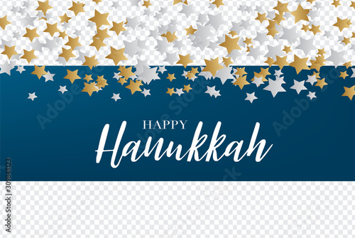 Happy Hanukkah. Traditional Jewish holiday. Chankkah banner or wallpaper background design concept Transparent overlay decor. Judaic religion decor.