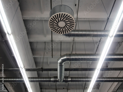 Ventilation system in industrial or commercial premises.