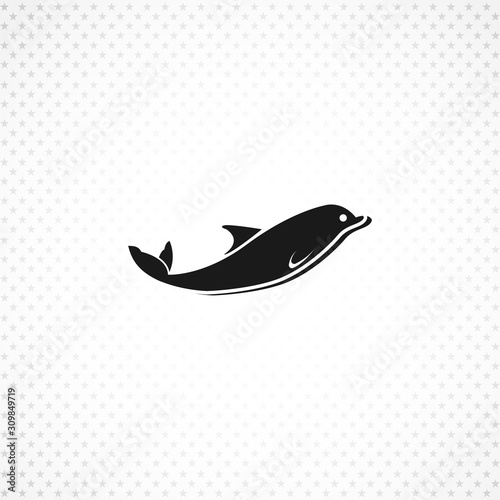 Dolphin vector icon on white background