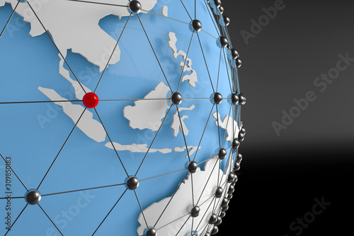 Canvas Print 3d rendering of abstract connection network concept