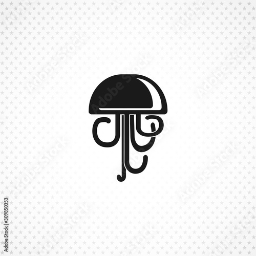 Jellyfish vector icon on white background