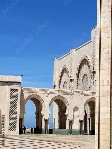 A partial view of Hasan II mosque in Casablanca, Morocco. It is one of the biggest mosques in the world.