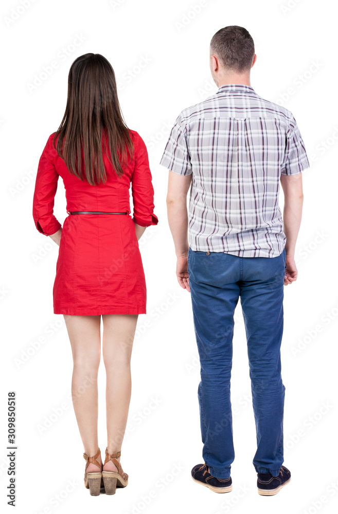Back view of couple. Back view of couple.