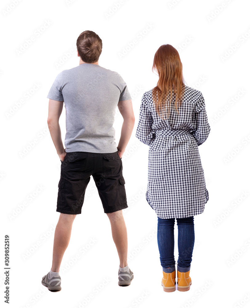 Back view of couple. Back view of couple.