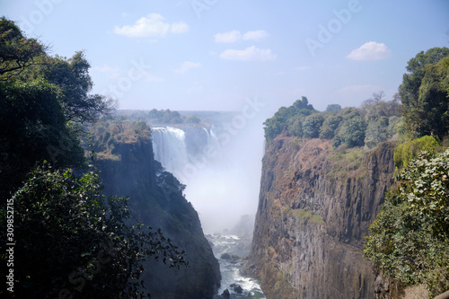 Victoria Falls during dry season, Zimbabwe / Zambia