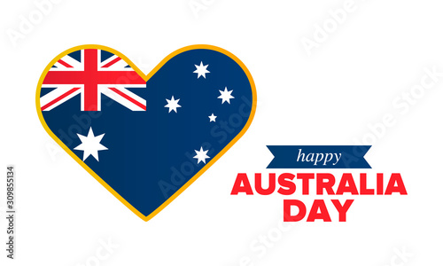 Free Download Australia Day. National happy holiday, celebrated annual in January 26. Australian flag. Patriotic elements. Poster, card, banner and background. Vector illustration - GFXLoad